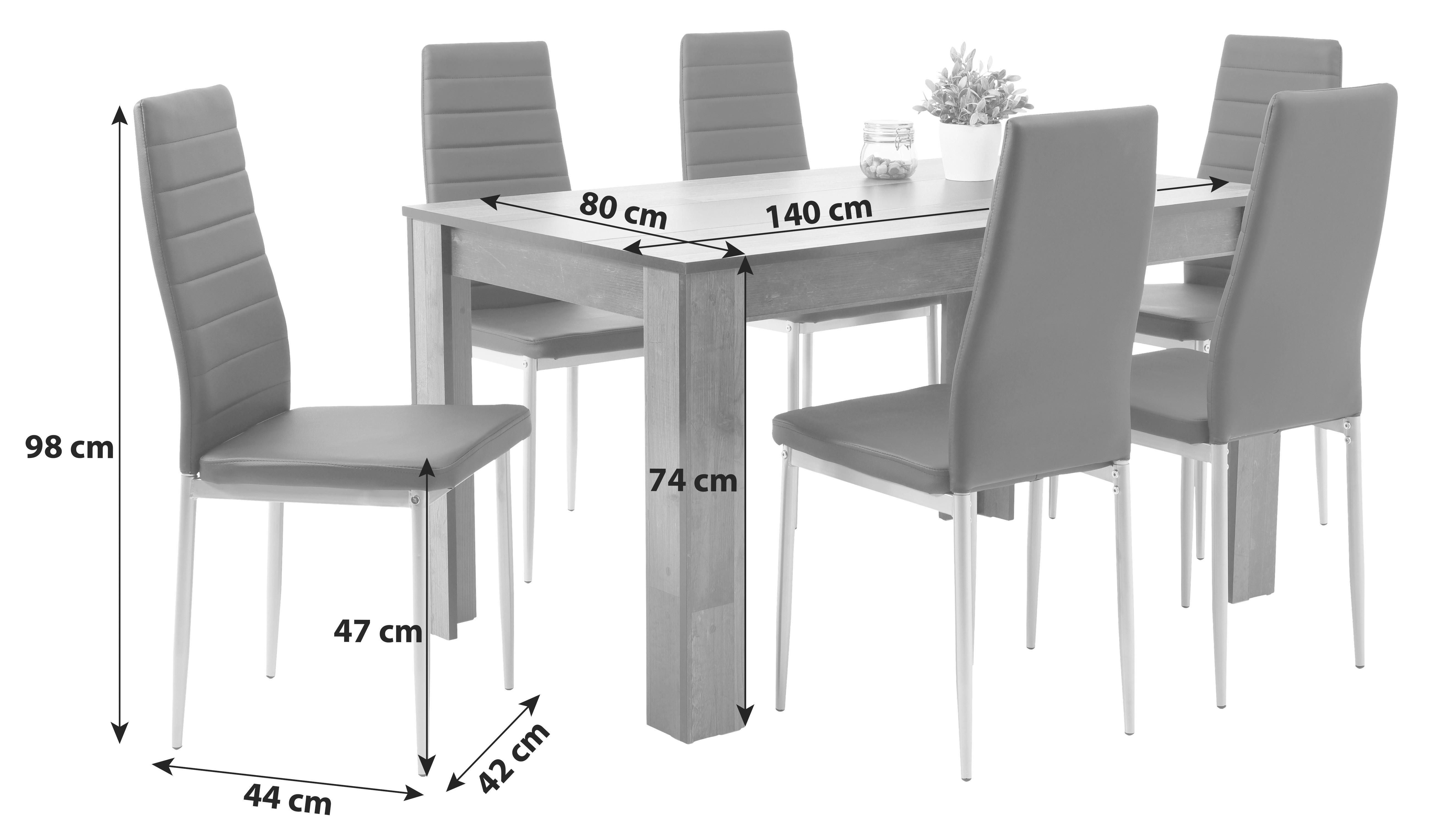 Tischgruppe Helene Iv G - Schwarz/Braun, MODERN, Holzwerkstoff/Kunststoff (140cm) - MID.YOU