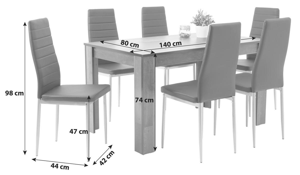 Étkezőgarnitúra Helene Iv G - barna/fekete, Modern, műanyag/faalapú anyag (140cm)