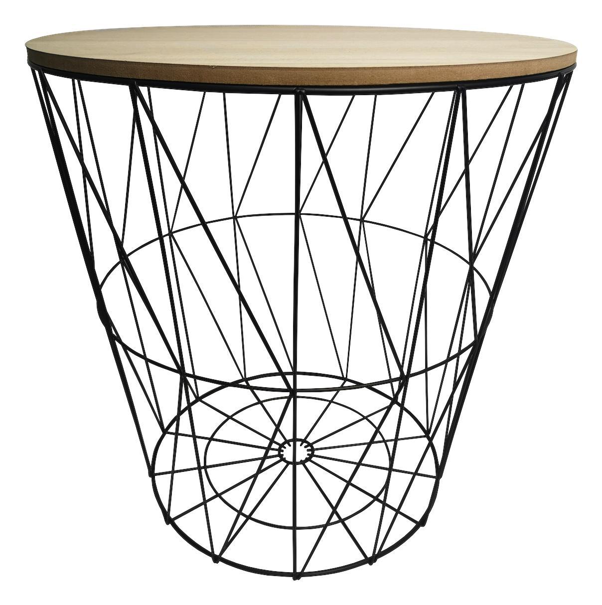 Kisasztal Tom 1 - Natúr/Fekete, modern, Faalapú anyag/Fém (35,5/39/35,5cm) - Homezone