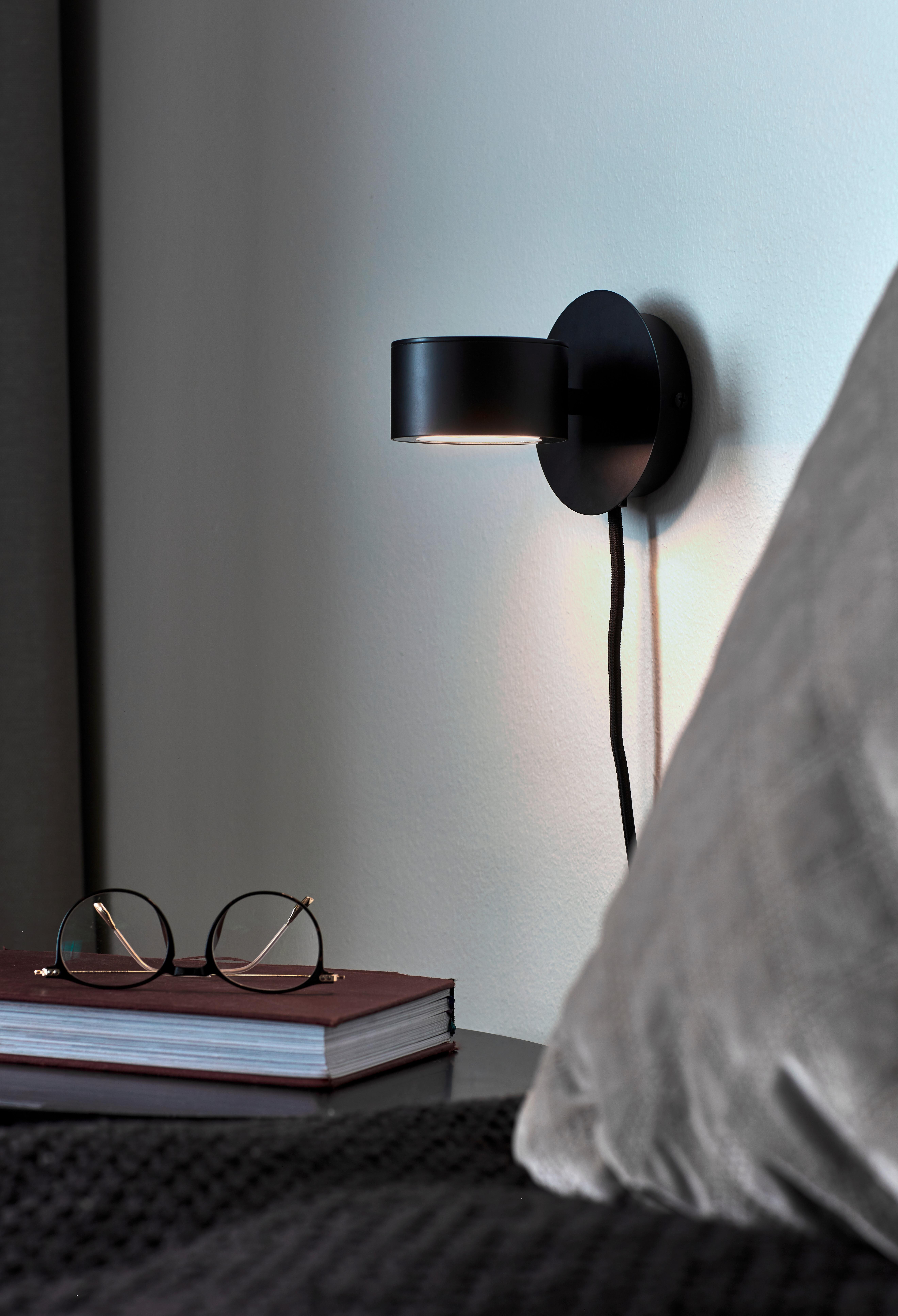 Wandleuchte Clyde Schwarz D: 10 cm - Schwarz, Design, Metall (10/10cm) - Nordlux