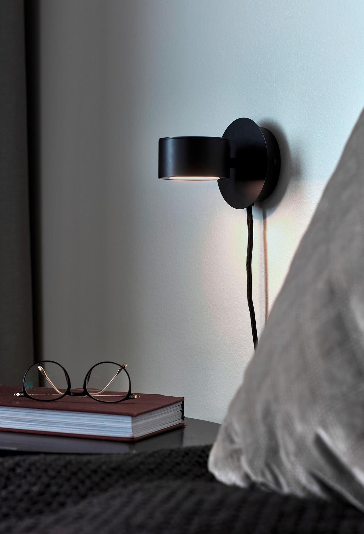 Wandleuchte Clyde Schwarz D: 10 cm - Schwarz, Design, Metall (10/10cm) - Nordlux