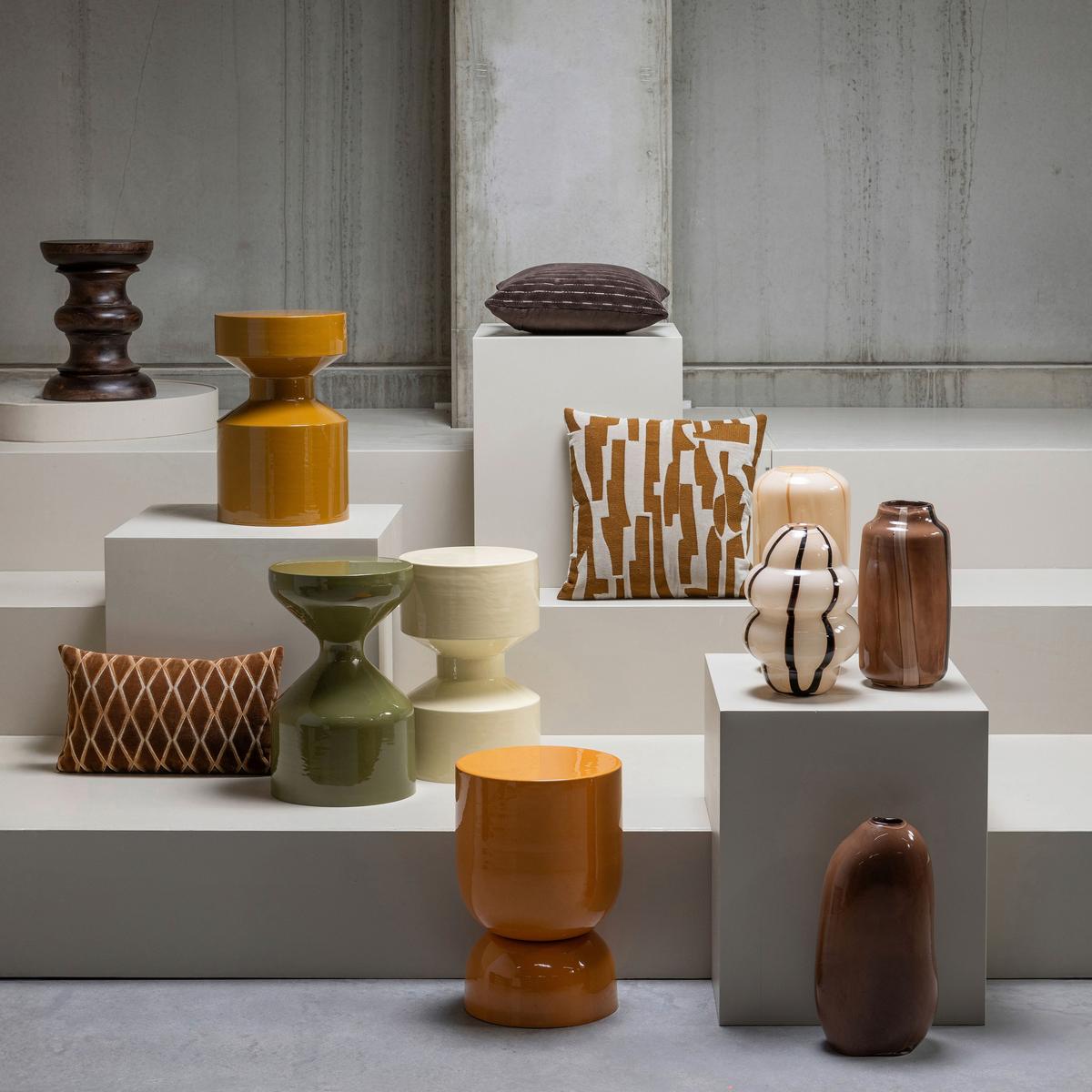 Beistelltisch Hekla Orange B: 32 cm - Orange, Design, Metall (32/32/47cm) - Livetastic