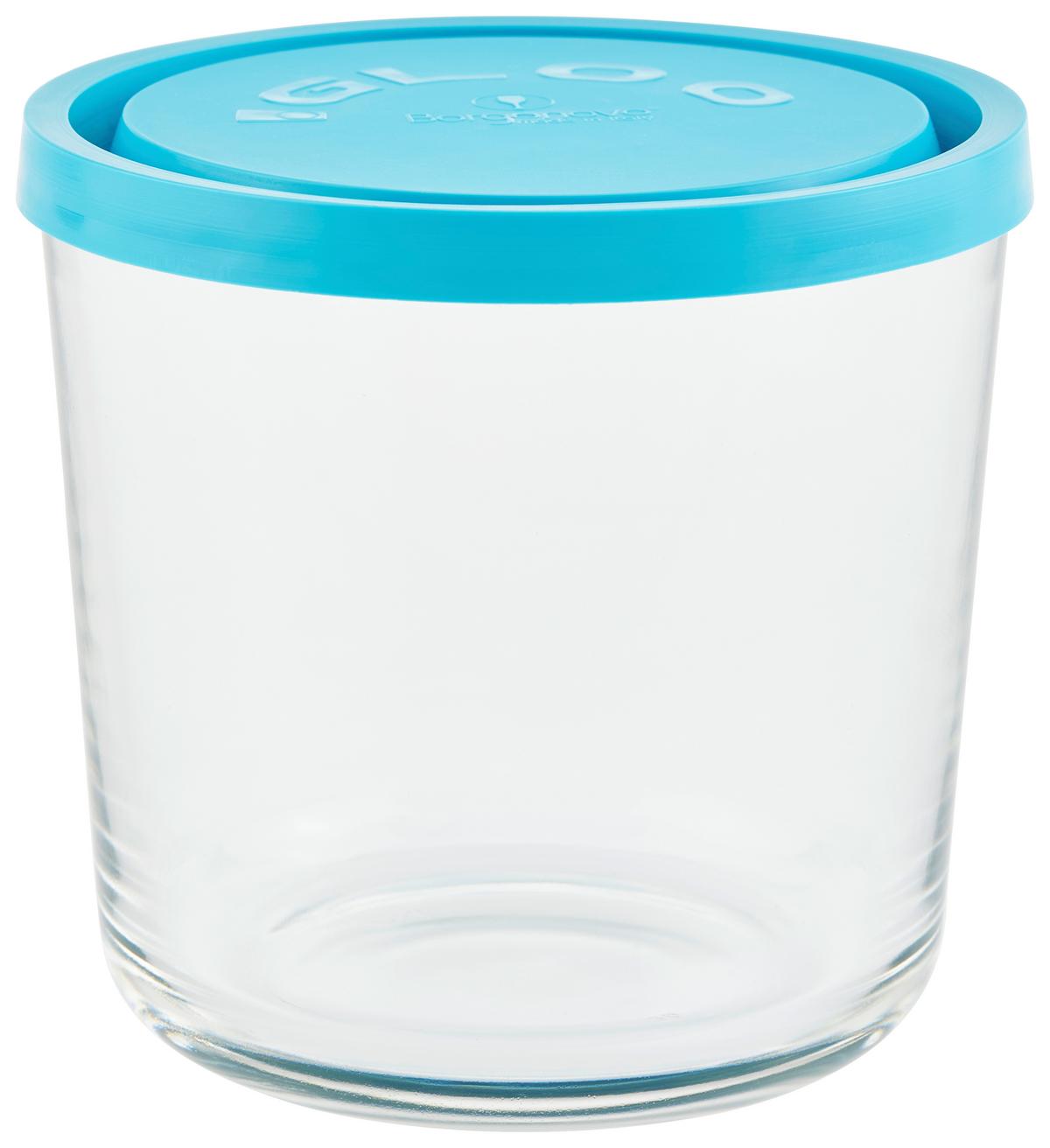 Vorratsdose Aus Glas Franjo Ca. 800 Ml - Türkis/Klar, MODERN, Glas/Kunststoff (11,5/11,3cm) - Luca Bessoni