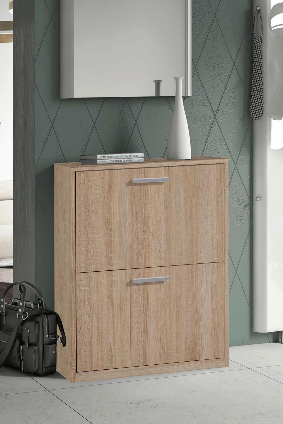 Cipősszekrény Tiger 2 64/82,4cm - Sonoma tölgy, Konventionell, faalapú anyag (64/82,4/26cm)