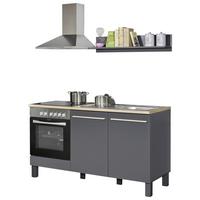 Konyhablokk Gépek Nélkül Bilberry - Sonoma tölgy/antracit, Design, faalapú anyag (160cm) - Carryhome