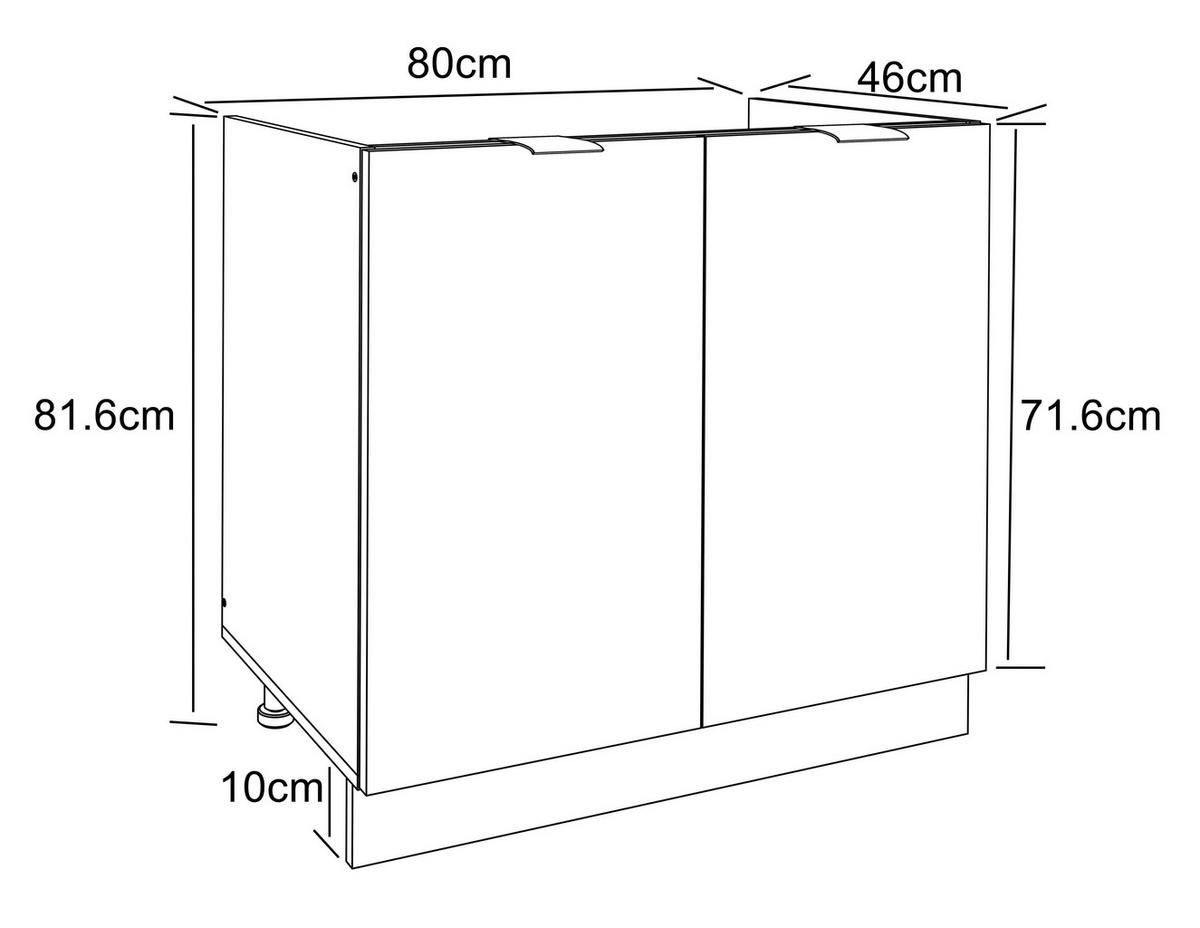 Spülenunterschrank Fasola Weiß/Honigeiche B: 80 cm - Honigeiche/Weiß, Trend, Holzwerkstoff/Kunststoff (80/82/46cm) - MID.YOU