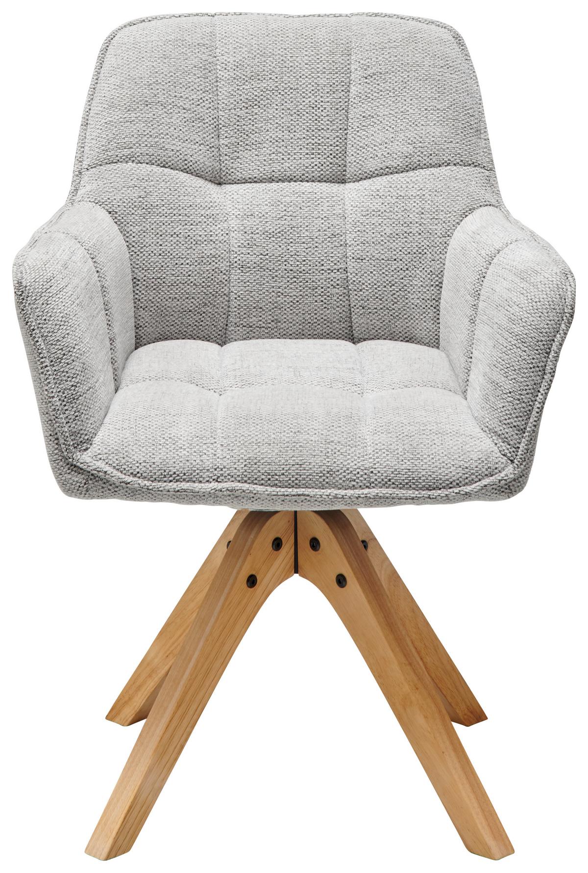 Armlehnstuhl Kerry Hellgrau B: 63 Cm - Eichefarben/Hellgrau, LIFESTYLE, Holz/Textil (63/83/61cm) - MID.YOU