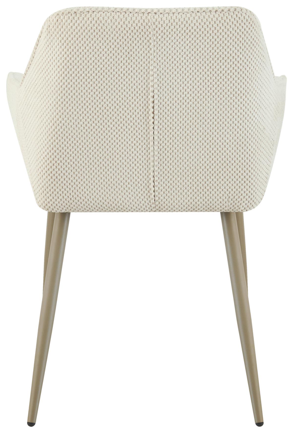 Armlehnstuhl Cora Webstoff Beige, B: 56 cm - Beige, KONVENTIONELL, Textil/Metall (56/81/61cm) - MID.YOU