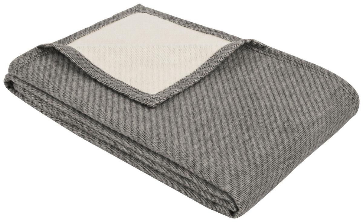 Kuscheldecke Anthrazit/ Naturfarbe 140x200 Cm - Anthrazit/Naturfarben, KONVENTIONELL, Textil (140/200cm) - Ibena
