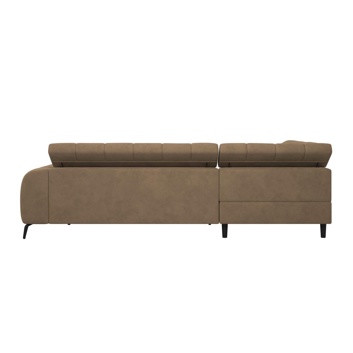Ecksofa Volf links new braun, S: 203x261 cm - Khaki/Schwarz, Trend, Kunststoff/Textil (203/261cm)