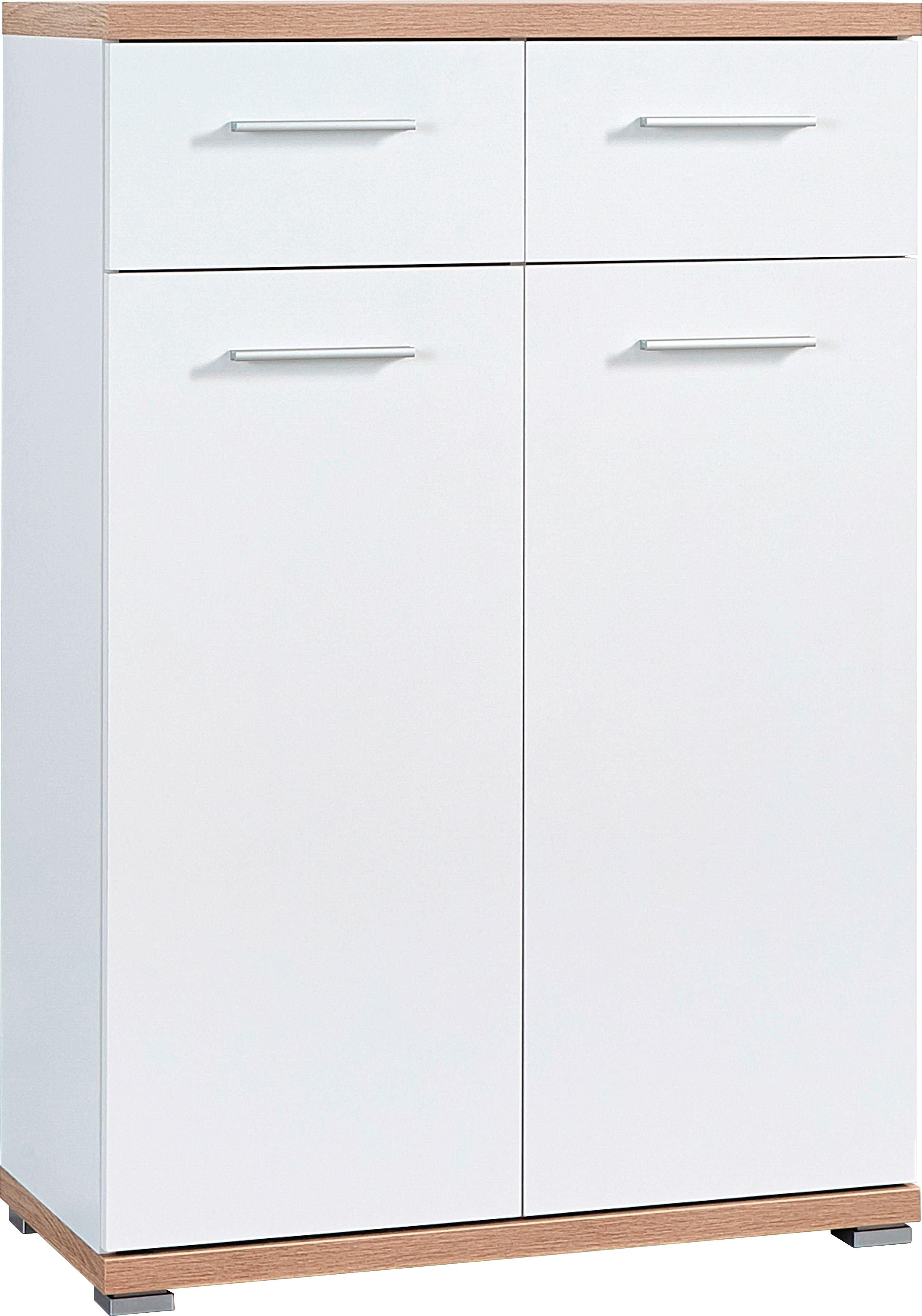 SCHUHSCHRANK Top B: 110 cm Weiß/Eiche Dekor