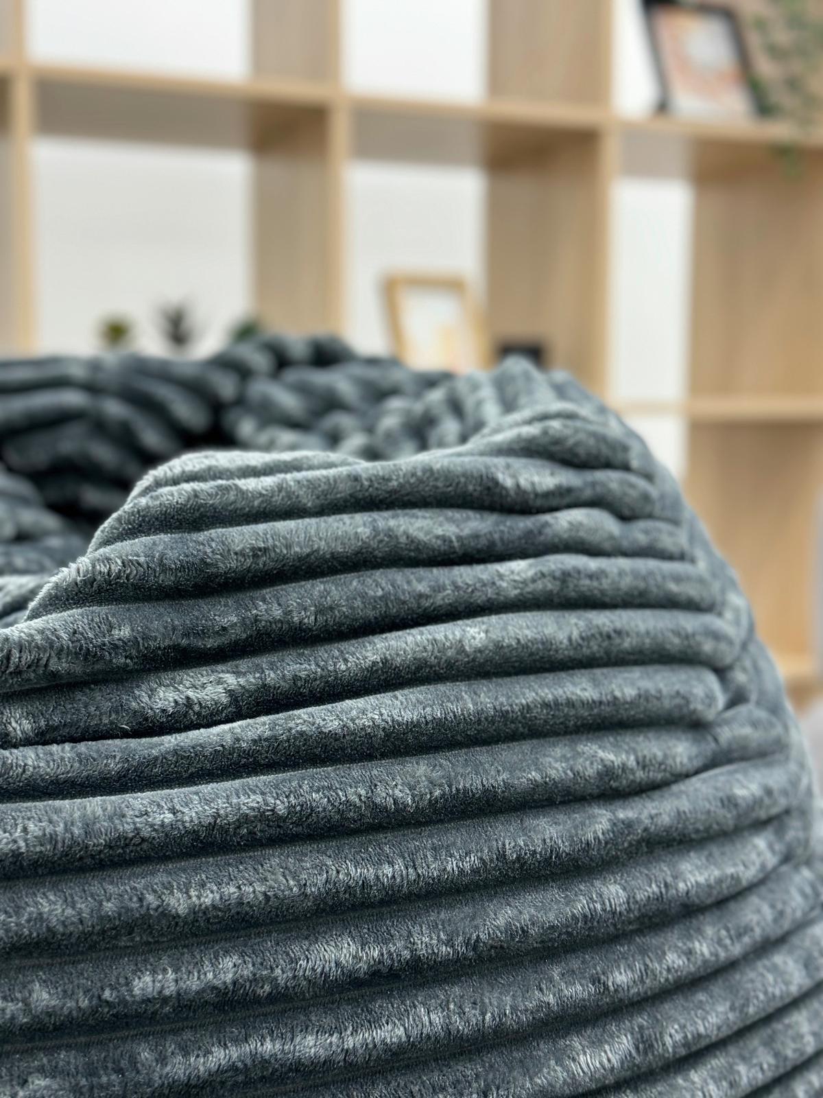 Sedací vak BUZZI, 280L, šedý manšestr TILIA - šedá, Basics, textil (120/85/85cm) - Ondega