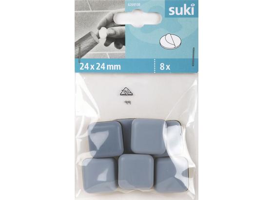 Möbelgleiter 24x24mm, 8 Stück - Grau, Kunststoff (2,4/2,4/0,5cm) - Suki Möbelgleiter 24x24mm, 8 Stück - Grau, Kunststoff (2,4/2,4/0,5cm) - Suki