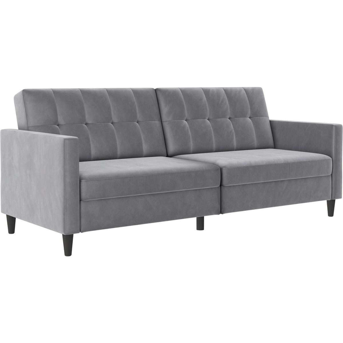 Schlafsofa Hannover Grau, mit Schlaffunktion - Schwarz/Grau, Basics, Textil (203/82/83cm) - Livetastic