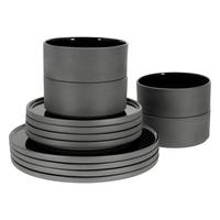 Tafelservice 21538 Futuro Black - Schwarz, Trend, Keramik (39/34/34null) - Connubia 