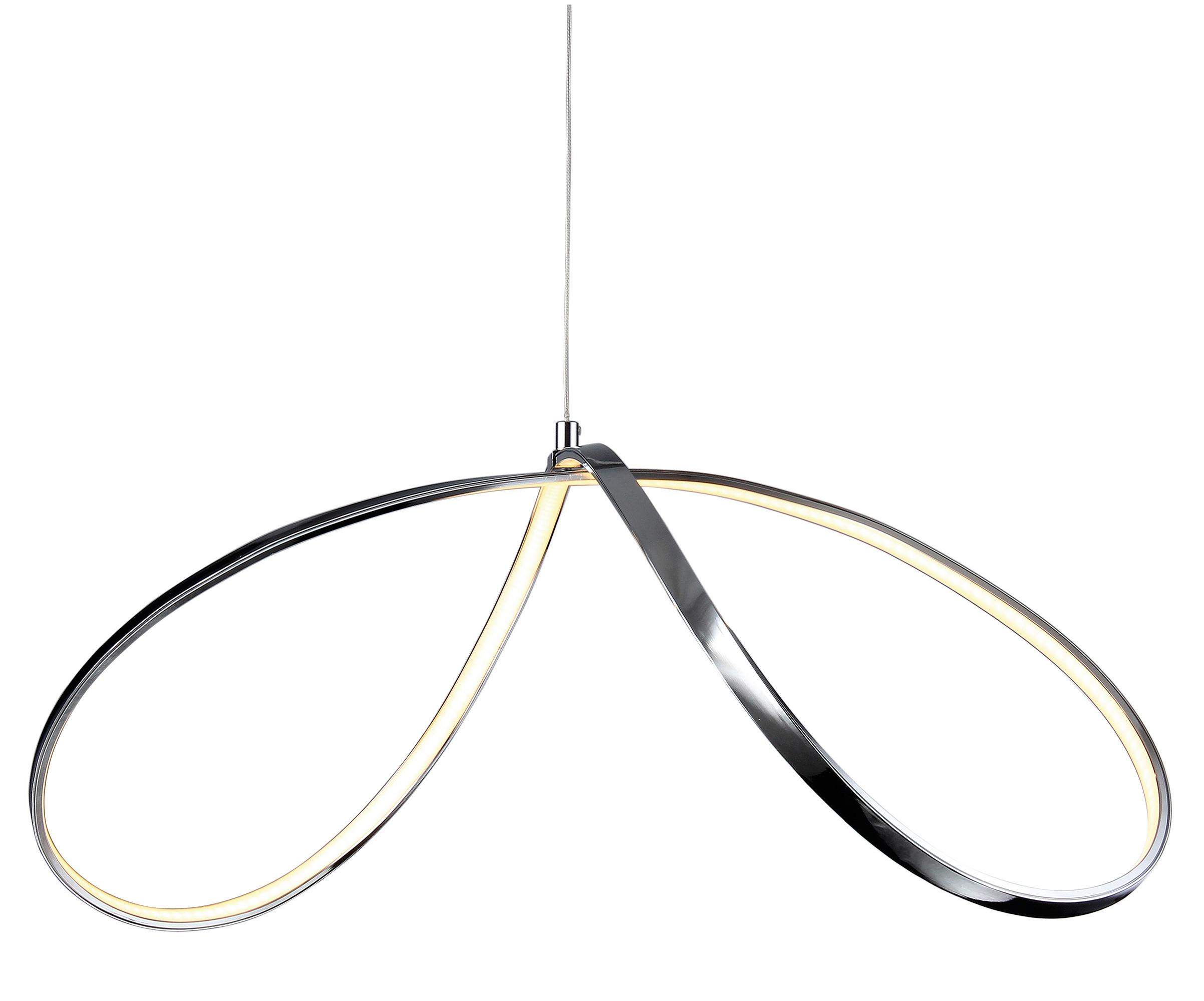 LED-Hängeleuchte Loop Line H: 120 cm Chromfarben - Chromfarben, Design, Metall (72/32cm) - Näve