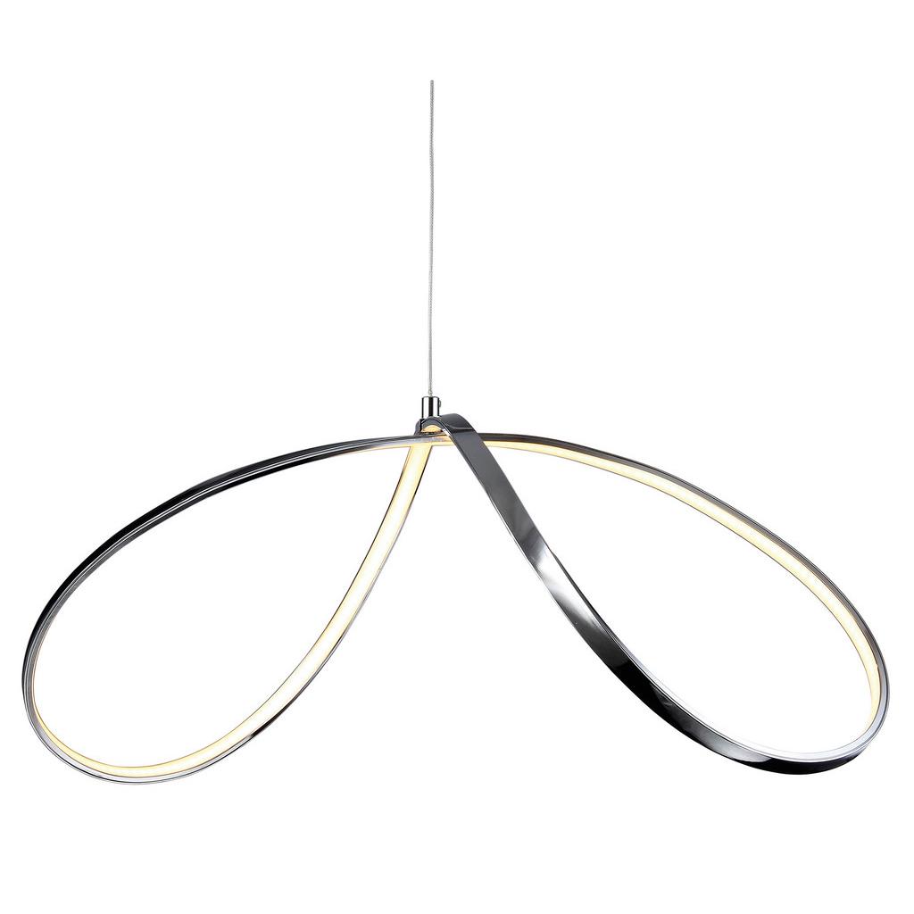 LED-Hängeleuchte Loop Line H: 120 cm Chromfarben
