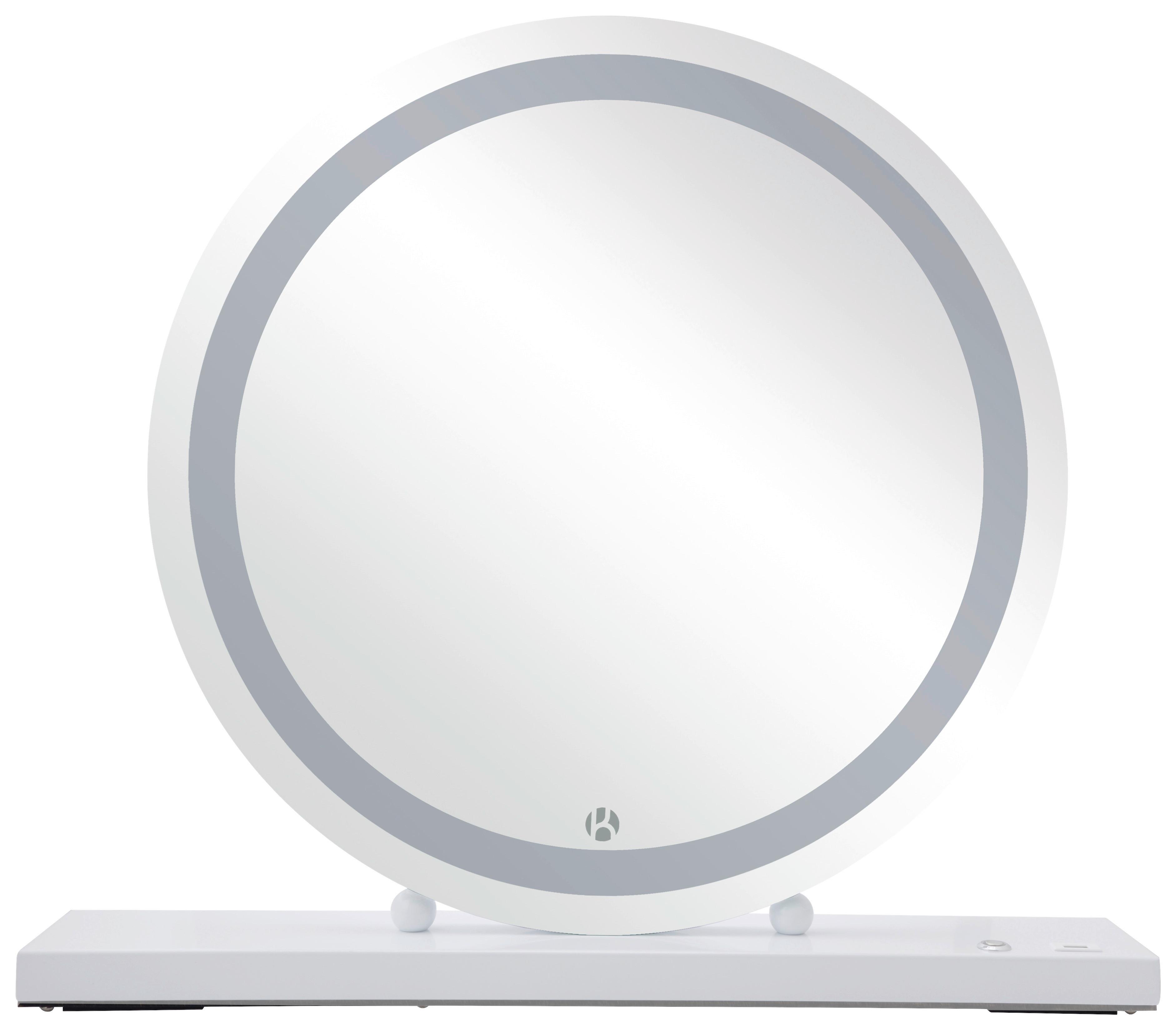 Wandspiegel LED Weiß B: 53 cm - Weiß, Basics, Glas/Holzwerkstoff (53/10/60cm) - Kayoom