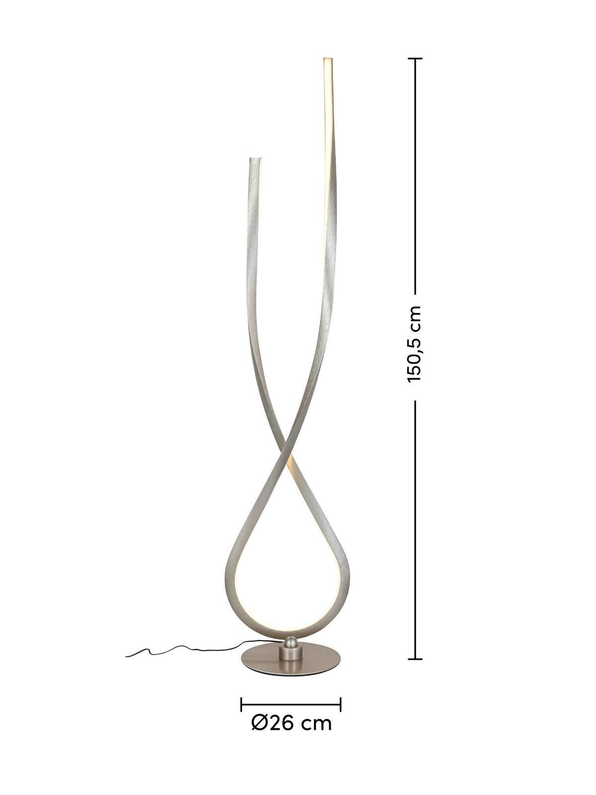 Led-stehleuchte Kui - Champagner/Schwarz, MODERN, Kunststoff/Metall (26/150,5cm)