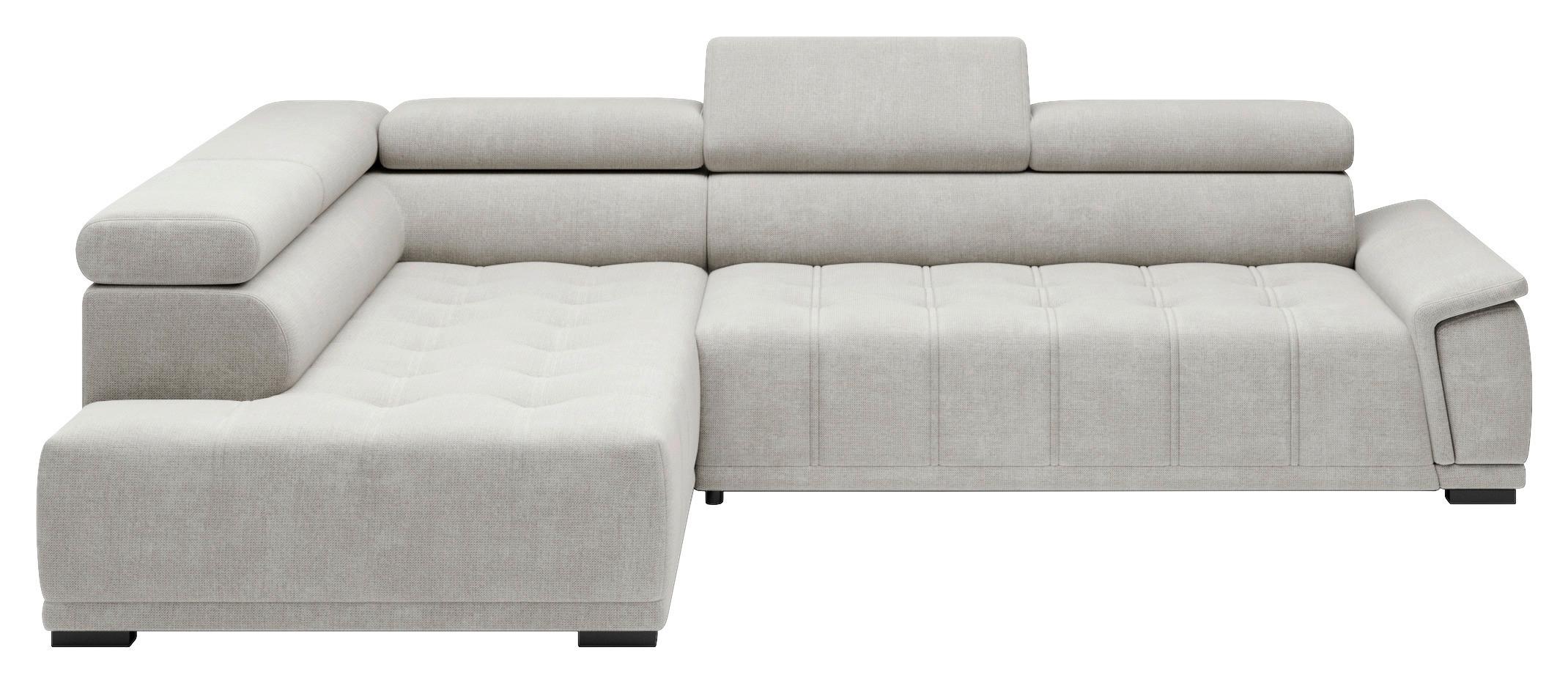 Rohová sedačka GRINALDI, ľavá, šedobílá - černá/šedobílá, Moderní, textil/plast (206/283cm) - Premium Living