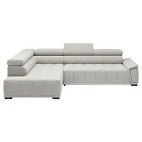 Rohová sedačka GRINALDI, ľavá, šedobílá - černá/šedobílá, Moderní, textil/plast (206/283cm) - Premium Living