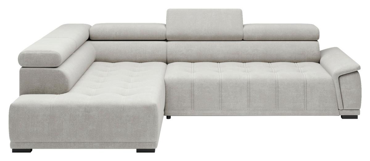 Rohová sedačka GRINALDI, ľavá, šedobílá - černá/šedobílá, Moderní, textil/plast (206/283cm) - Premium Living