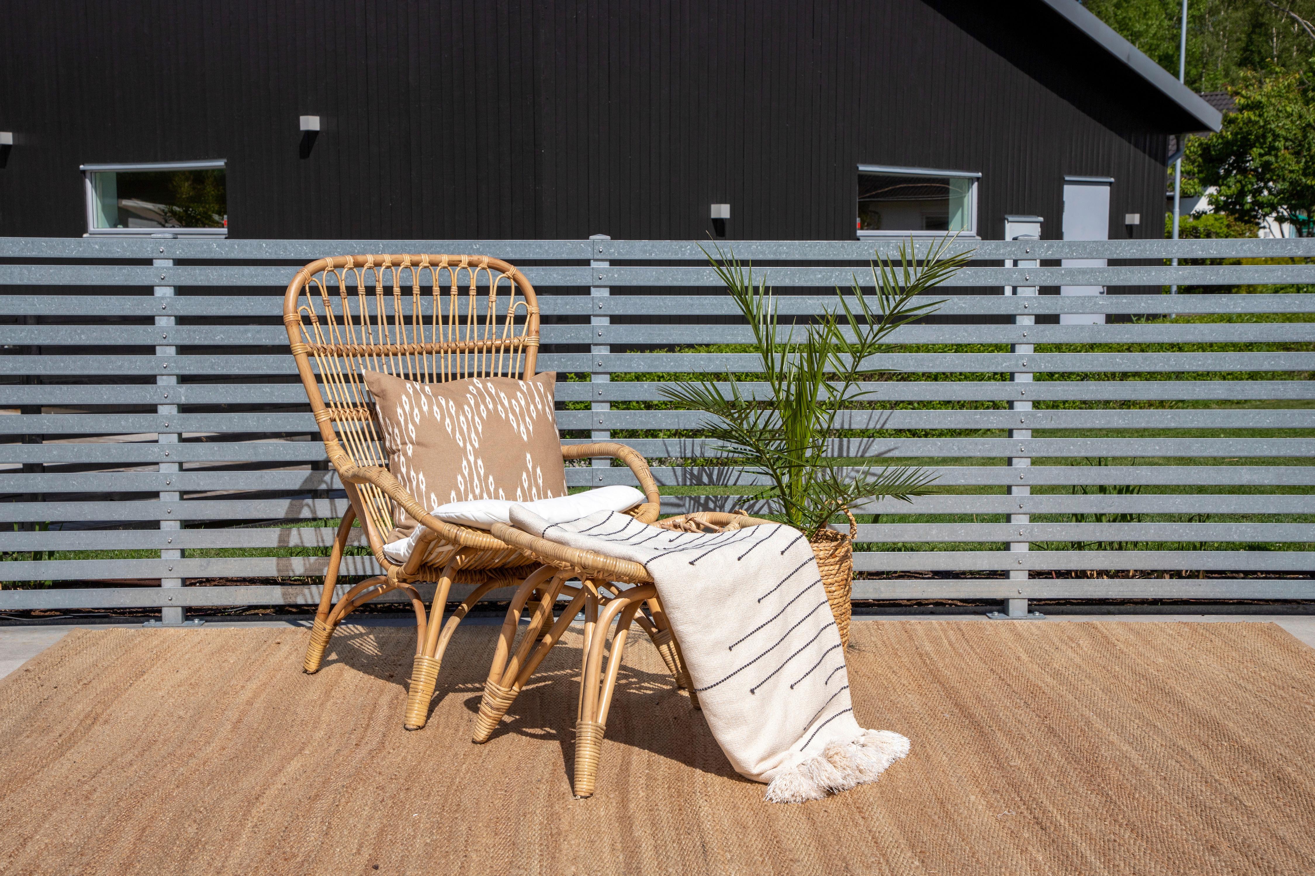 Loungesessel Ella - Braun/Weiß, KONVENTIONELL, Holz (66/95/131cm) - Gardenson