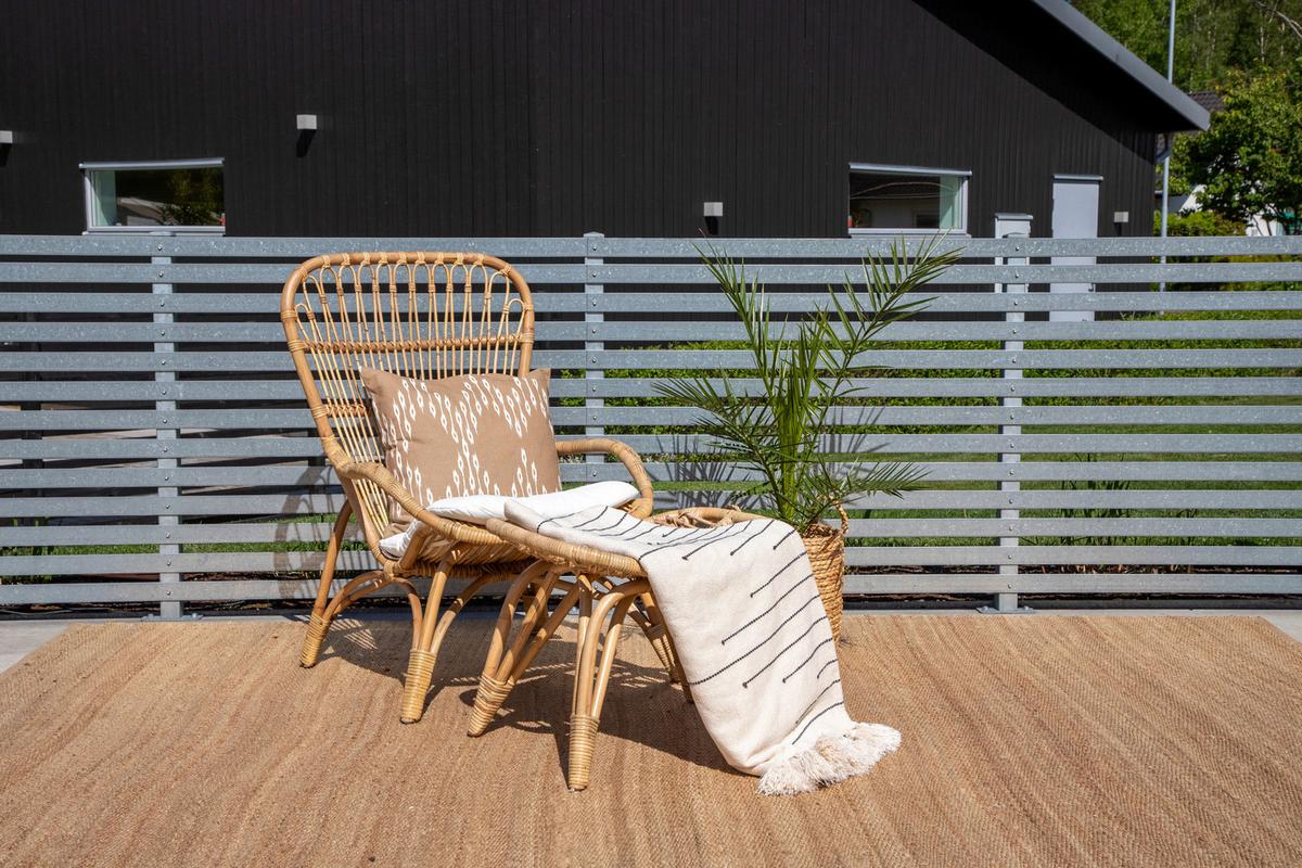 Loungesessel Ella - Braun/Weiß, KONVENTIONELL, Holz (66/95/131cm) - Gardenson