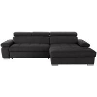 Ecksofa Perry - Silberfarben/Graphitfarben, Design, Textil (292/183cm) - Livetastic