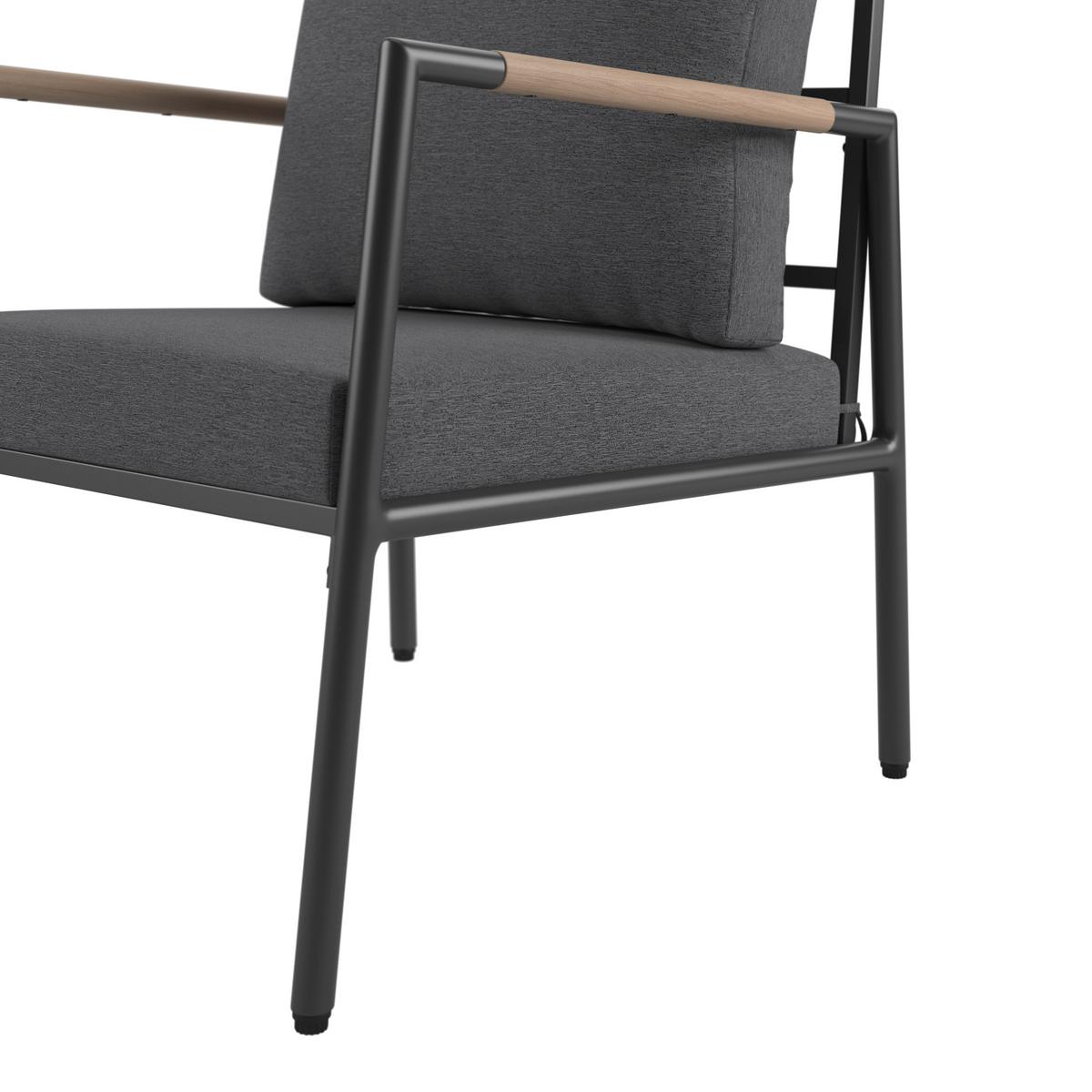 Loungegarnitur Aruba - Dunkelgrau/Anthrazit, MODERN, Holz/Textil (100/39/52cm) - Beldano