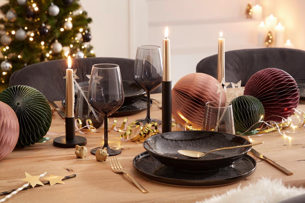 Weinglas Mit Smokeeffekt Kavolin ca. 490 ml - Schwarz/Grau, Trend, Glas (6,4/22cm) - James Wood