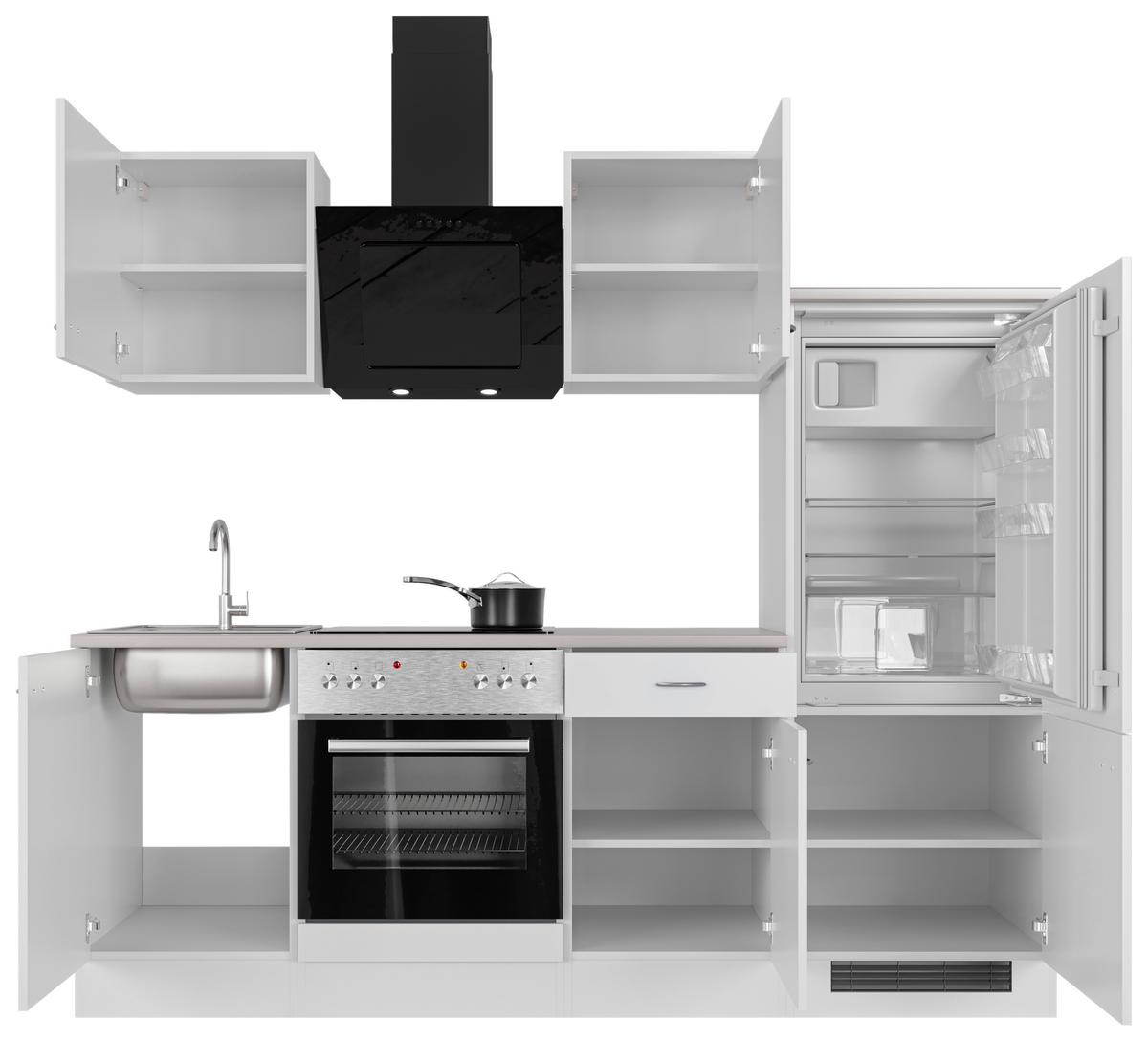 Küchenblock Wito G-220-1706-005 - Hellgrau/Weiß, MODERN, Holzwerkstoff (220cm) - FlexWell