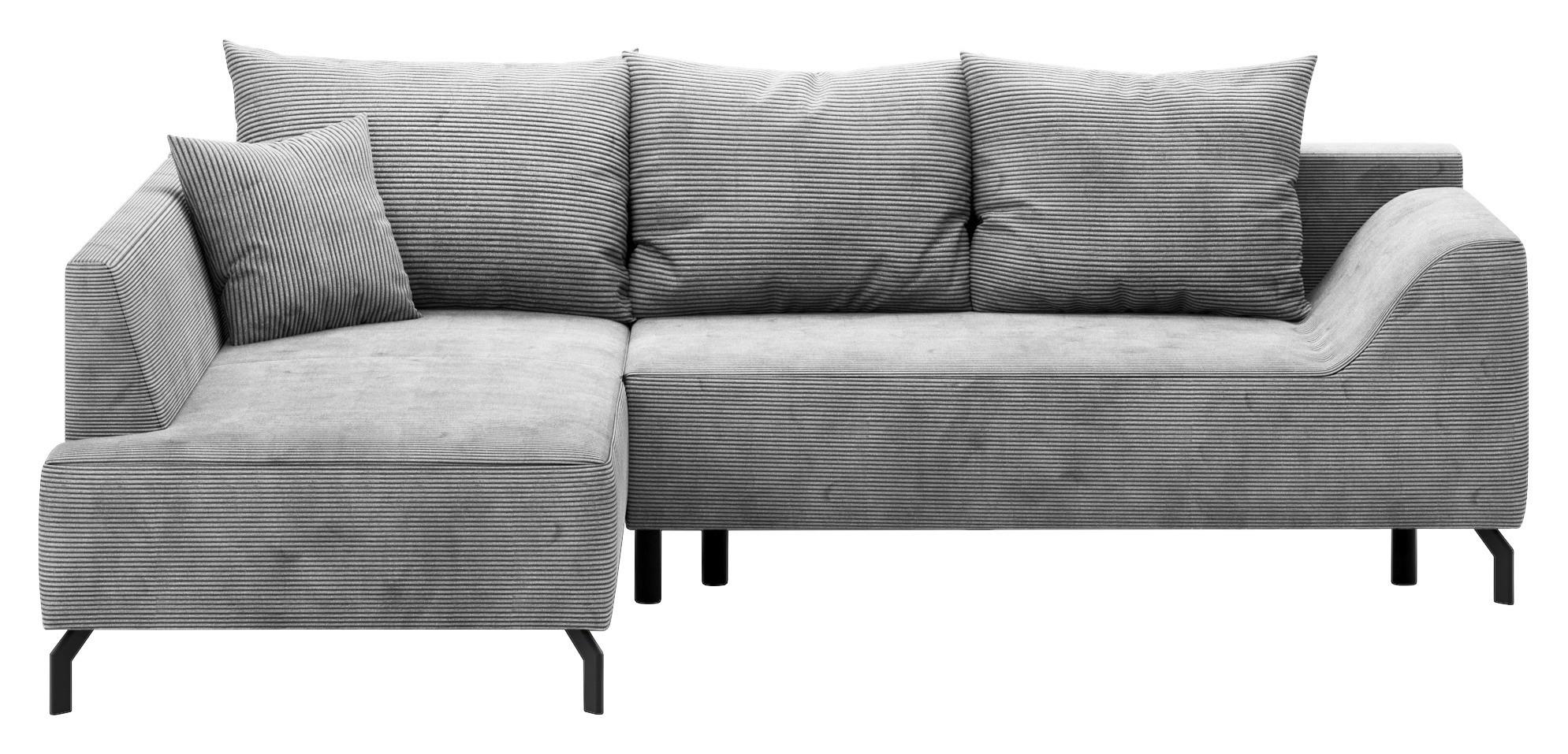 Eckschlafsofa Asolo Hellgrau S: 167x273 cm - Hellgrau/Schwarz, Design, Textil (167/273cm) - MID.YOU
