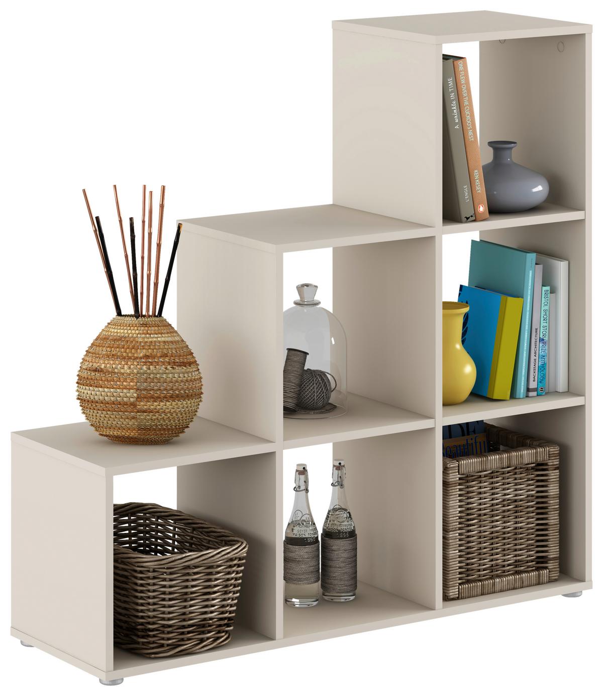 Regál Pisa 3, kašmír - kašmírová, Modern, kompozitné drevo (112/113/35cm)