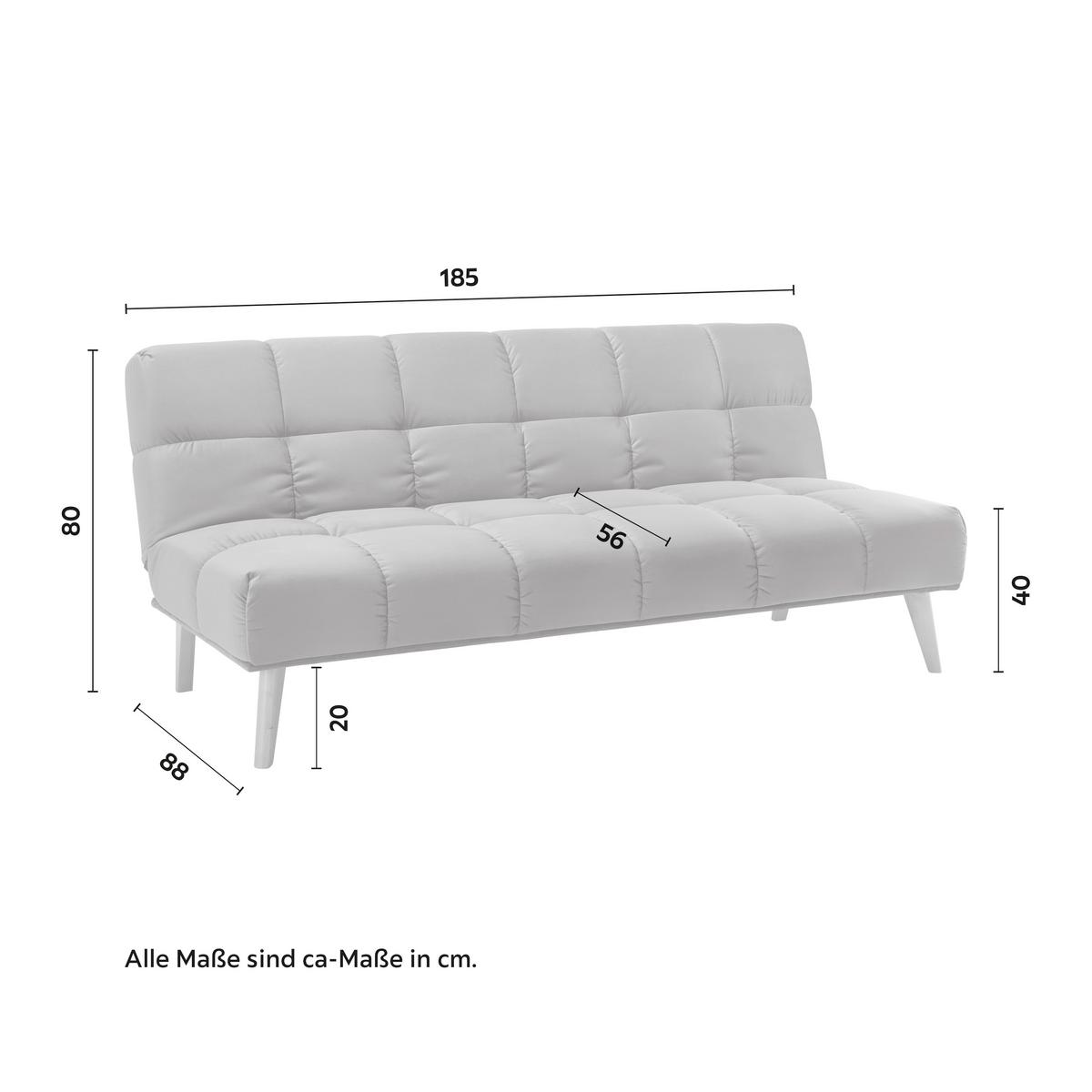 Rozkládací pohovka ALVA, tmavě šedá - tmavě šedá/přírodní barvy, Moderní, dřevo/textil (185/80/88cm) - Bessagi Home