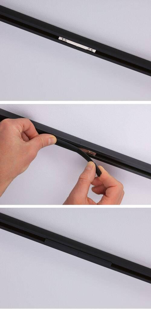 Schienensystem-Verbinder Cover Connector-Inlay Schwarz - Transparent/Schwarz, Basics, Kunststoff (12,5/0,5cm) - Paulmann