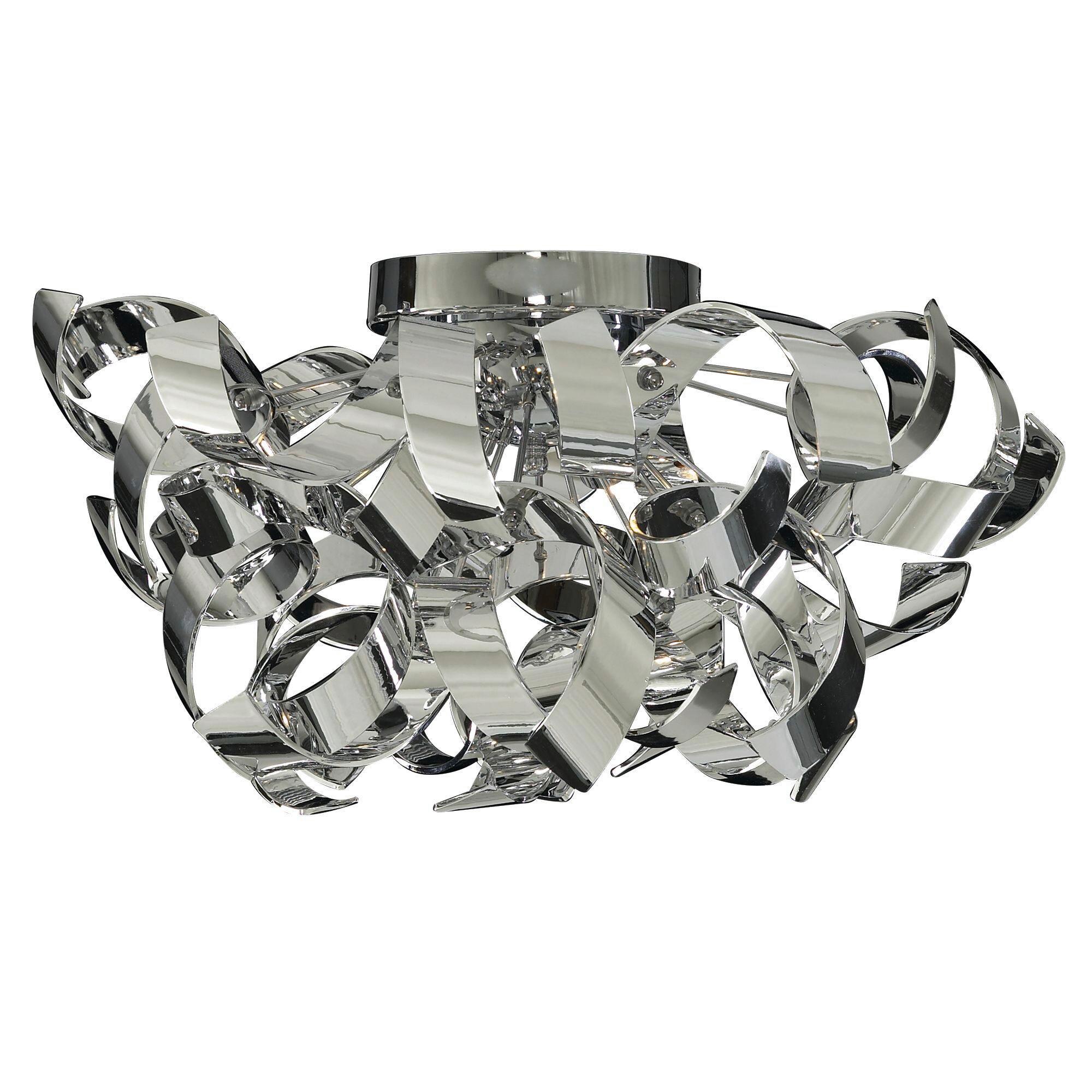 Deckenleuchte Curls 3lt 4973-3cc - Chromfarben, Design, Kunststoff/Metall (45/27cm)