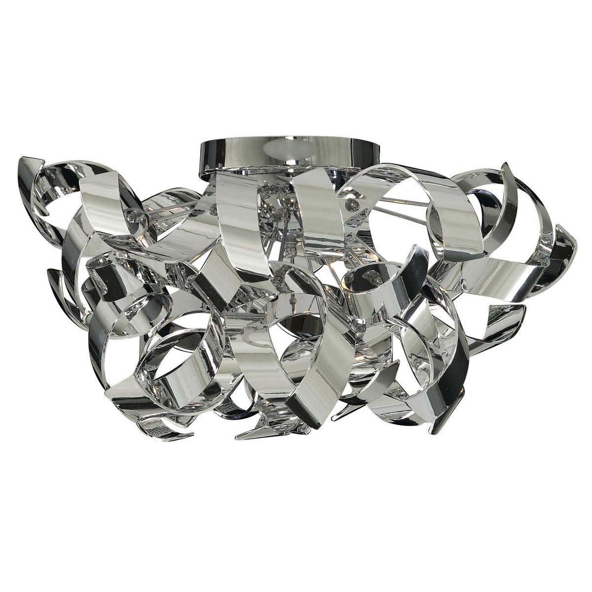 Deckenleuchte Curls 3lt 4973-3cc - Chromfarben, Design, Kunststoff/Metall (45/27cm)