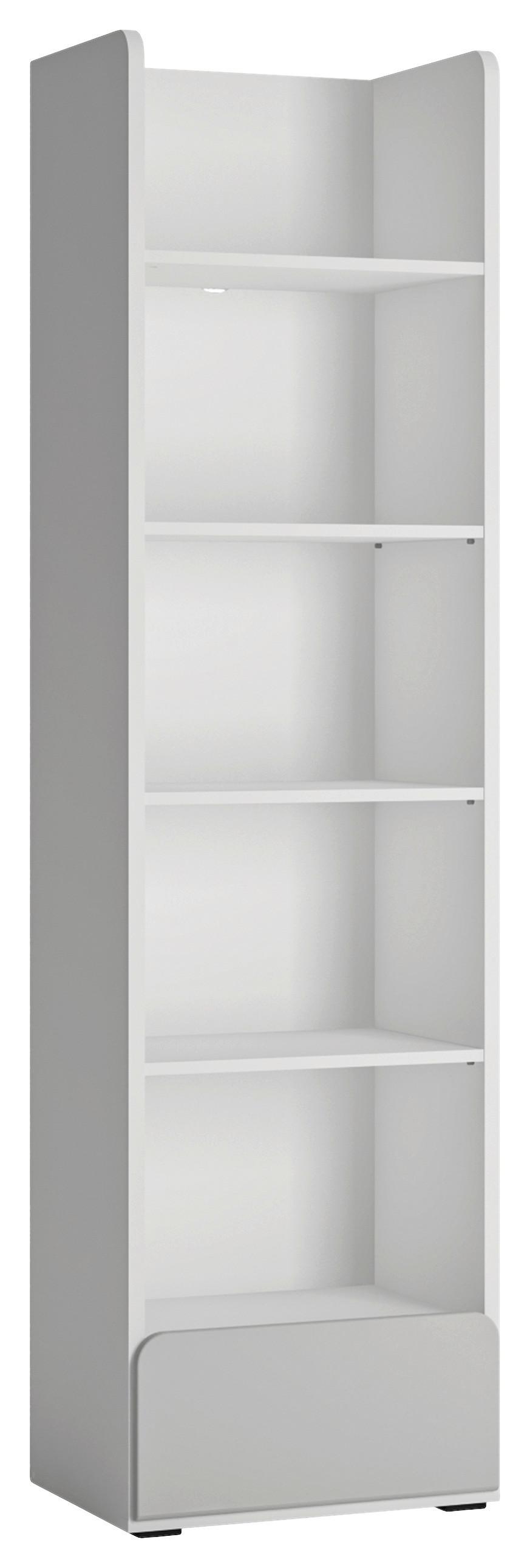 Regál FLEXI farba biela/šedá - bílá/černá, Moderní, kompozitní dřevo/plast (52/193,4/41,6cm) - Premium Living