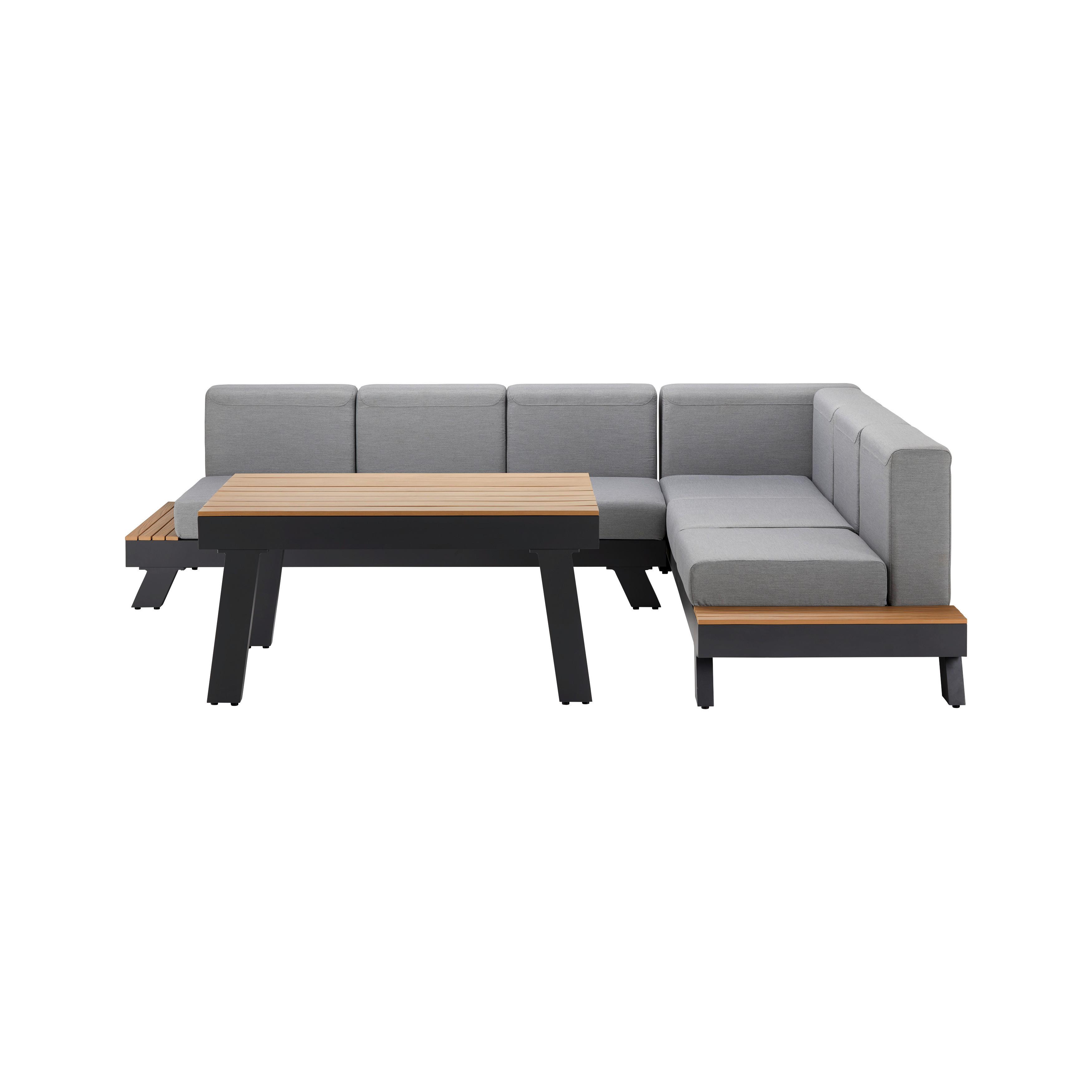 Záhradná Sedacia Súprava Rosanna - sivá, Moderný, kov/textil (200cm) - Bessagi Garden