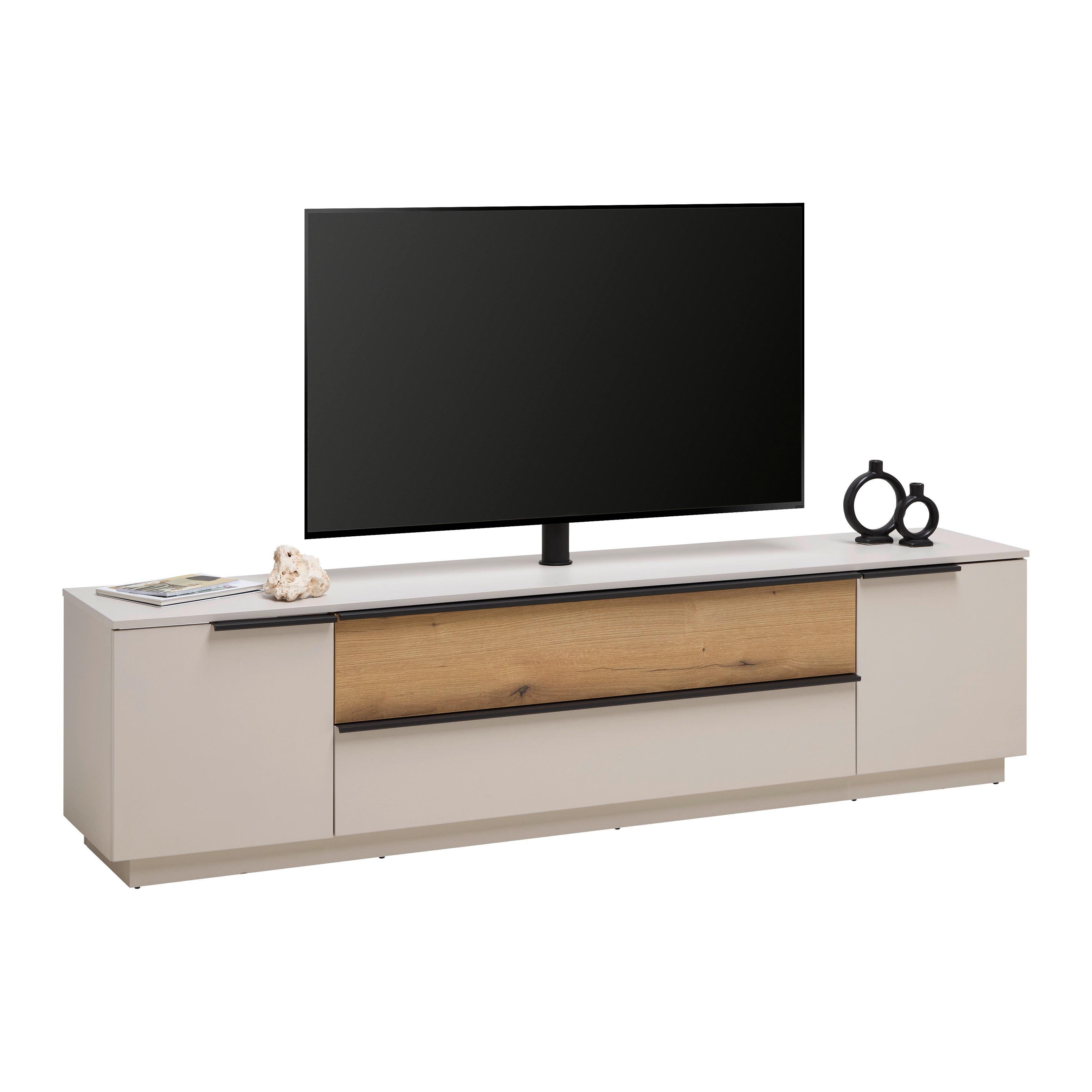 TV-Element Neo vč. LED dekor dub/kašmír - barvy dubu/černá, Moderní, kov/kompozitní dřevo (210/53/40cm) - Mömax
