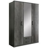 ŠATNÍ SKŘÍŇ S OTOČNÝMI DVEŘMI STEEL - barvy grafitu, Konvenční, kompozitní dřevo/plast (135/199/58cm)