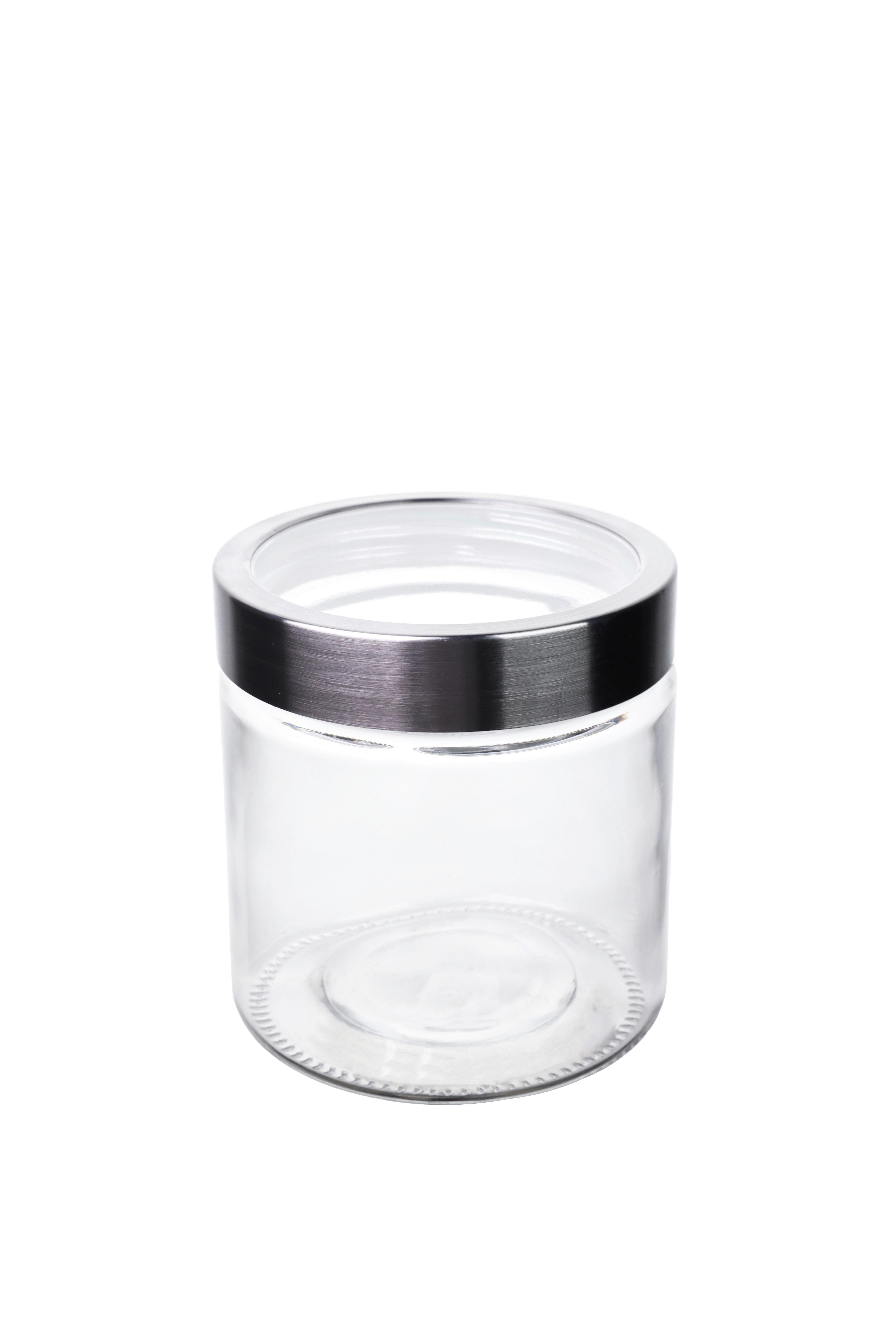 VORRATSDOSE LILIANA - Edelstahlfarben/Transparent, Basics, Glas/Kunststoff (11/12cm) - Luca Bessoni