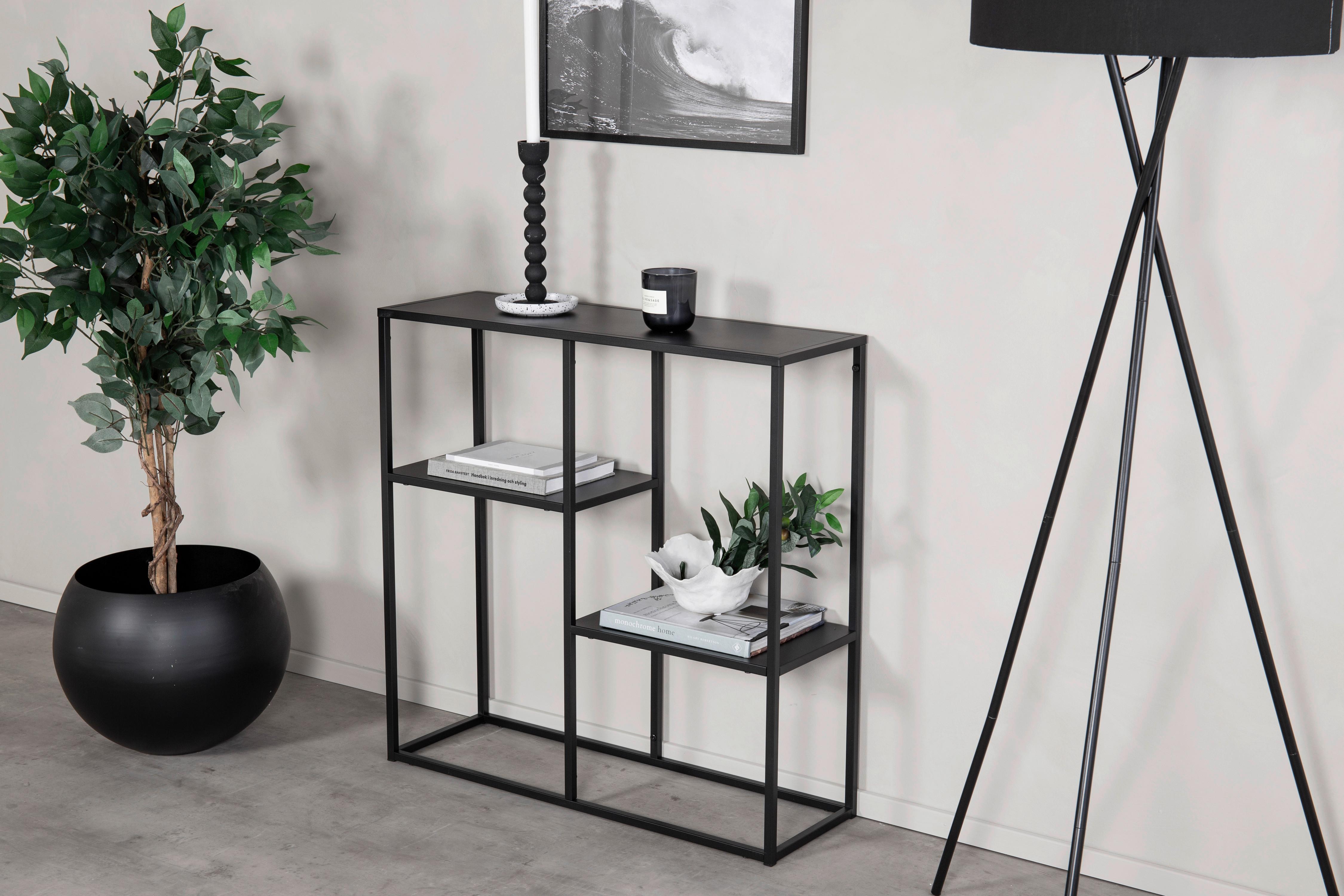 Bücherwand Staal - Schwarz, Design, Metall (80/81/26cm) - Livetastic