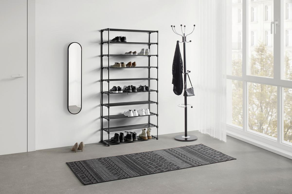 REGÁL NA TOPÁNKY GRANDO -BASED/SB- - čierna, Konventionell, kov/plast (94/194/30cm) - Based