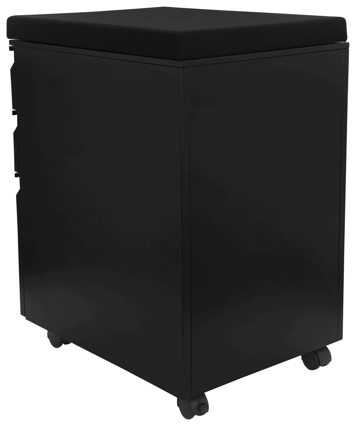 Rollcontainer Color Os Schwarz - Schwarz, MODERN, Kunststoff/Metall (39/60/50cm) - MID.YOU