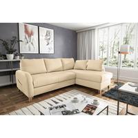 Ecksofa Compact Beige B: 227x168 Cm - Beige/Buchefarben, Design, Leder/Textil (227/168cm) - Livetastic