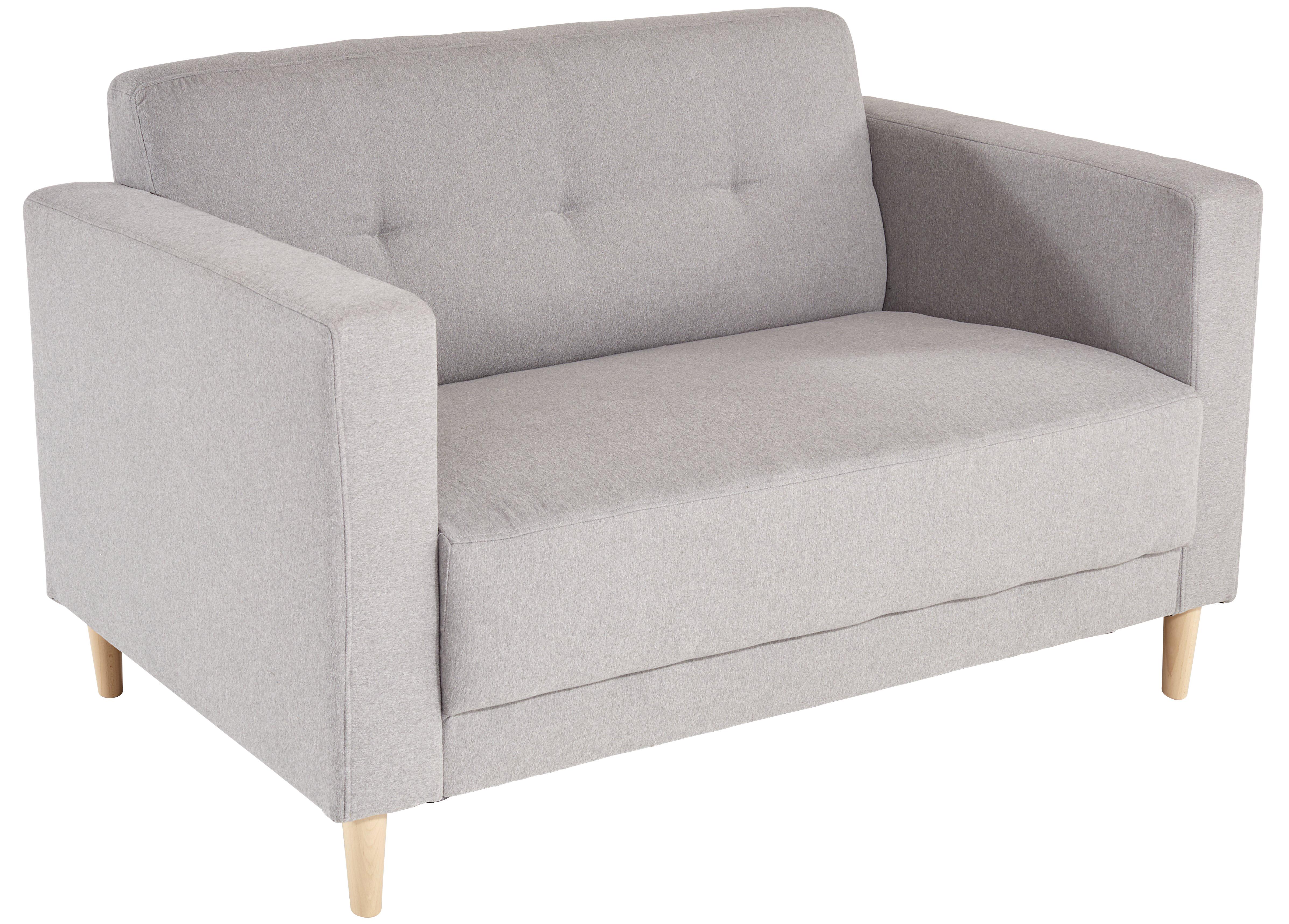 Zweisitzer-Sofa Geneve, Webstoff - Hellgrau/Naturfarben, MODERN, Textil (148/81/75cm)