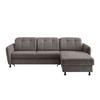 Ecksofa Minori Chenille Graubraun, S: 267x184 cm - Graubraun/Schwarz, MODERN, Textil (267/184cm) - Livetastic