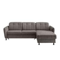 Ecksofa Minori Chenille Graubraun, S: 267x184 Cm - Graubraun/Schwarz, MODERN, Textil (267/184cm) - Livetastic